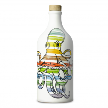 Käsitöö keraamiline pudel, maaling Kaheksajalg. Keskmise puuviljasusega ekstra neitsioliivõli